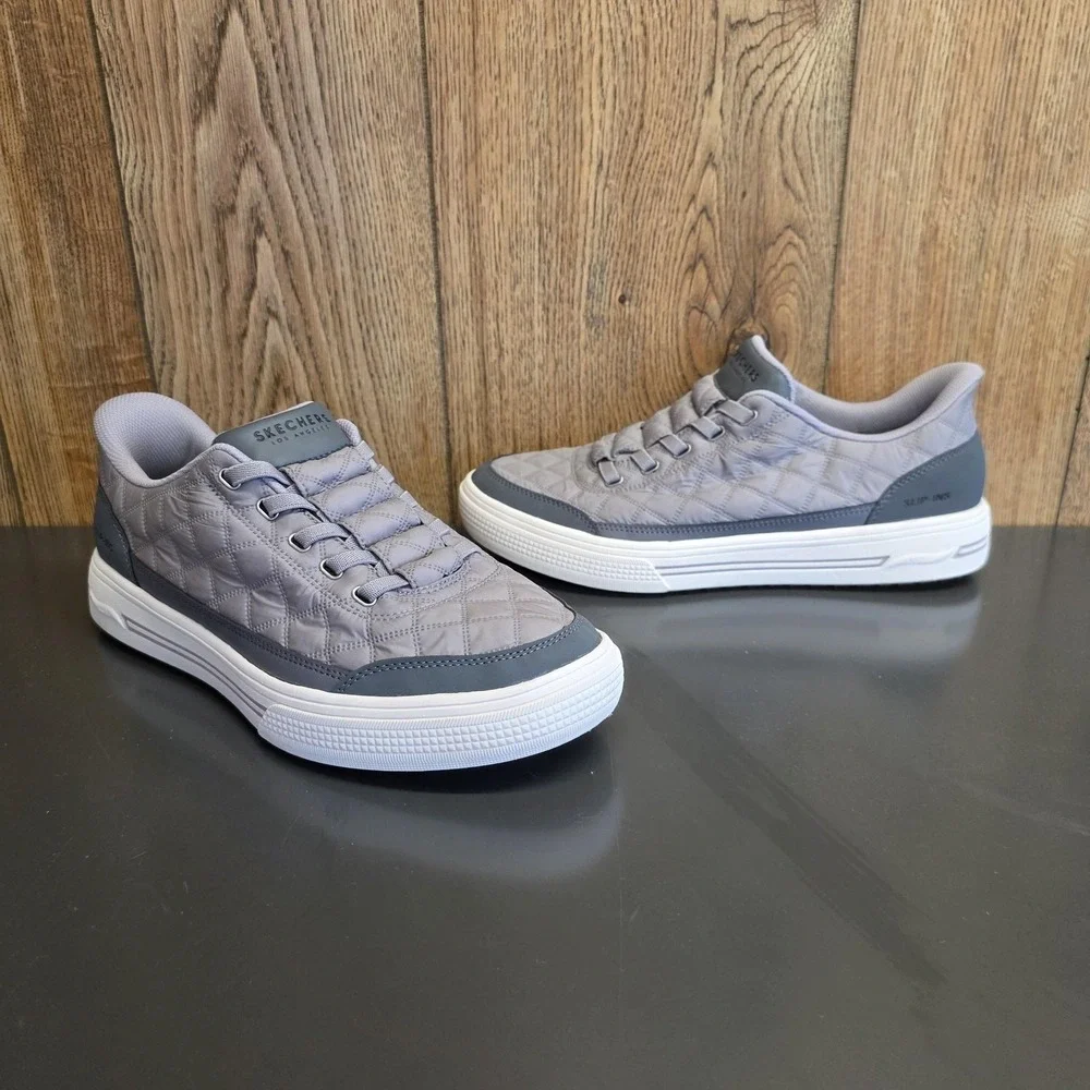 Skechers Slip-ins Shoes Mens Size 9.5 Gray Quilted Slip On Comfort SN 183227